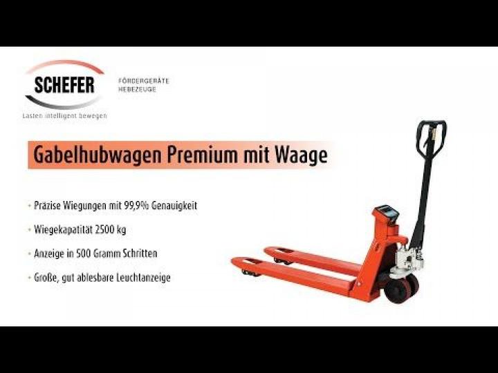 Produktbild Schefer - Gabelhubwagen Premium mit Waage, Tragfähigkeit 2500 kg (2500 kg)