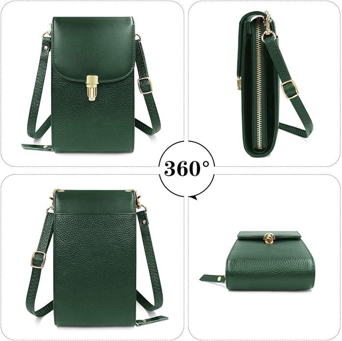 Only-Bags.Store Handytasche aus echtem Leder, Umhängetasche, Umhängetasche, 8 Kartenfächer