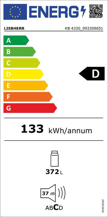 Etichetta energetica Liebherr KB 4330-21 (372 l)
