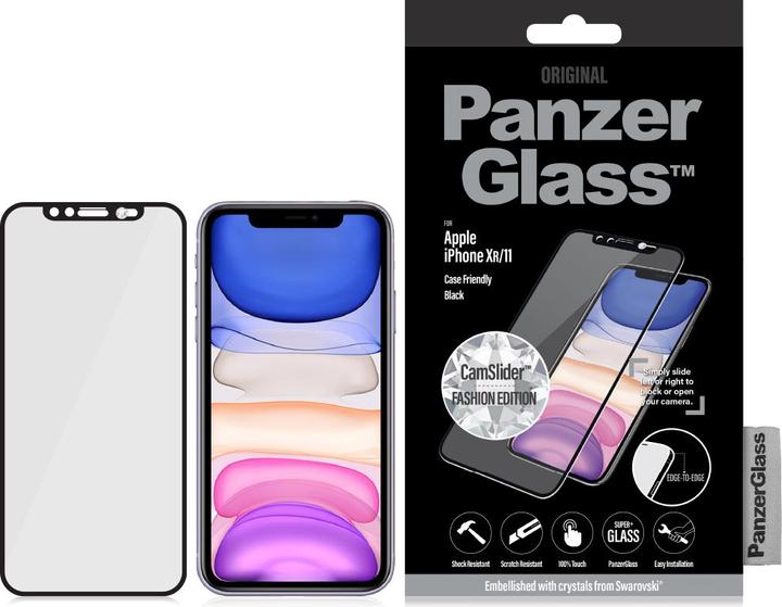 Actual product image PanzerGlass Edge-to-Edge Swarovski CamSlider (1 Piece, Apple iPhone 11, Apple iPhone XR)