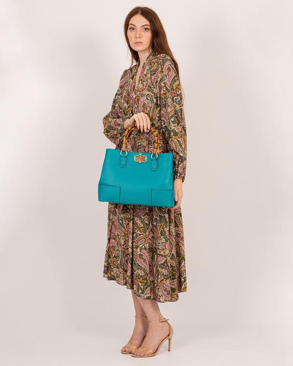 Immagine prodotto Only-Bags.Store Borsa in pelle, borsa con manico in bambù, borsa in pelle fatta a mano, borsa in pelle elegante