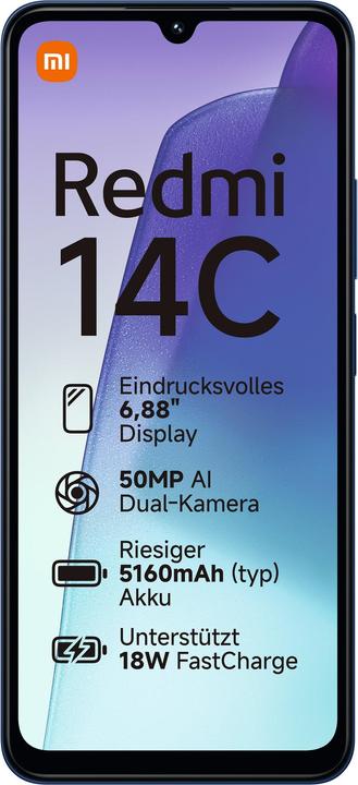 Produktbild Xiaomi Redmi 14C (128 GB, Starry blue, 6.88", Dual SIM, 50 Mpx, 4G)