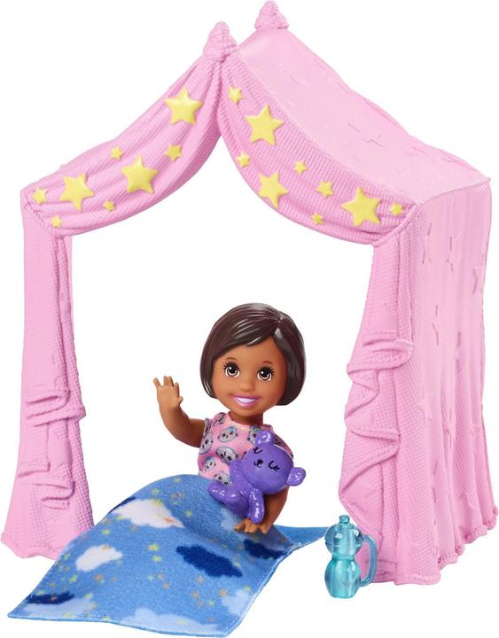 Image du produit Barbie Jeu d'éveil Skipper Babysitters Inc. avec poupée, tente et sac de couchage