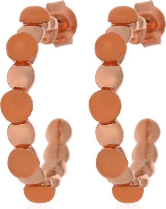 Xen Steckcreolen mit Peach Mondstein ca. 3 ct. rosèvergoldet (925 Sterling Silber)