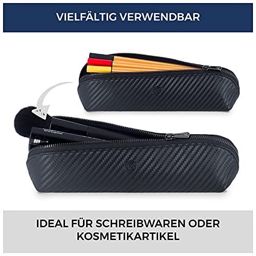 Produktbild Only-Bags.Store Echtleder Federmäppchen Leder Federmappe Etui für Stifte Mäppchen Schule Federtasche Uni