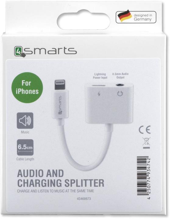 Image du produit 4smarts Séparateur audio et de charge (Lightning, Prise de 3,5 mm, Lightning)