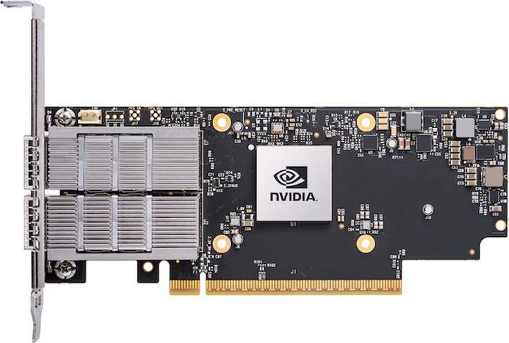 Actual product image NVIDIA Mellanox ConnectX-7 MCX755106AS-HEAT Network Card Dual-Port QSFP112 200Gbit HHHL 900-9X7AH-0