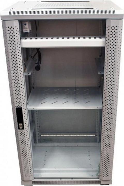 Produktbild Allnet 19 Schrank 22HE B600 / T900mm *lichtgrau* SNB-Serie Glastür (22 HE, 19 Zoll Rack)