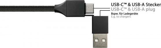 Productafbeelding Python 1,20 m USB 6-in-1 oplaadkabel USB-A en USB-C naar Micro B (1.20 m, USB 3.2 Gen 1)