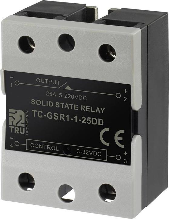 Actual product image Tru Components Solid state relay TC-GSSR-1-25DD 25 A Switching voltage max. 32 V/DC