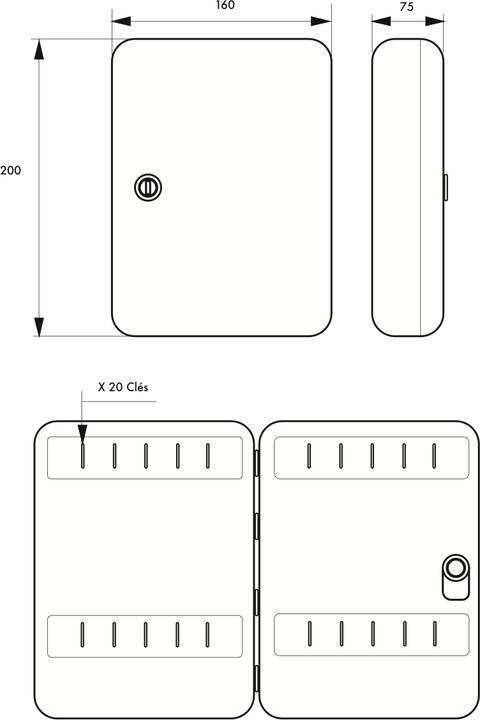 Immagine prodotto Thirard Armoire à clé kibox, serrure à cylindre, capacité de 20 clés -