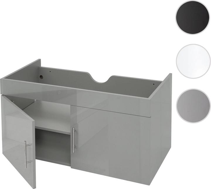 Immagine prodotto Mendler Base lavabo, lavabo vanity unit Base lavabo arredo bagno, grigio lucido 90cm (90 x 46 x 48 cm)