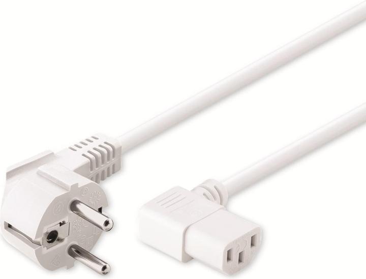Goobay Kaltgeräte Anschlusskabel beidseitig abgewinkelt, 1,5 m, Weiss (1.50 m)