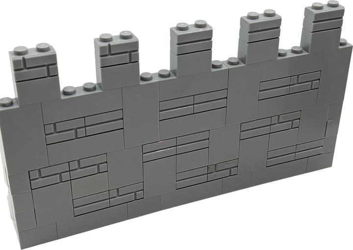 Image du produit LEGO MOC Mur médiéval Chevalier Château - gris - 68 pièces - nouveau (LEGO Accessoires)