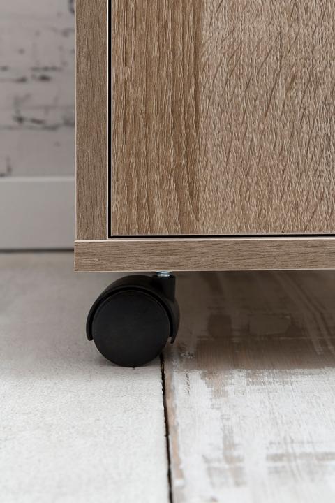 Produktbild FineBuy Rollcontainer Holz furniert Braun