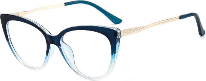 Techsuit - Anti-Blue Light Glasses Reflex Metal (F5018-C8) - Cat Eye - Transparent Blue