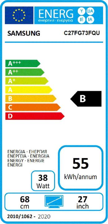 Energie-Label Samsung C27fg73 (1920 x 1080 Pixel, 27")