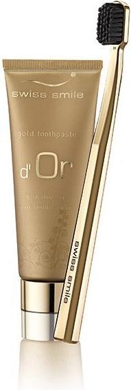 Actual product image Swiss Smile d'Or Gold Toothpaste & Toothbrush Set (75 ml)