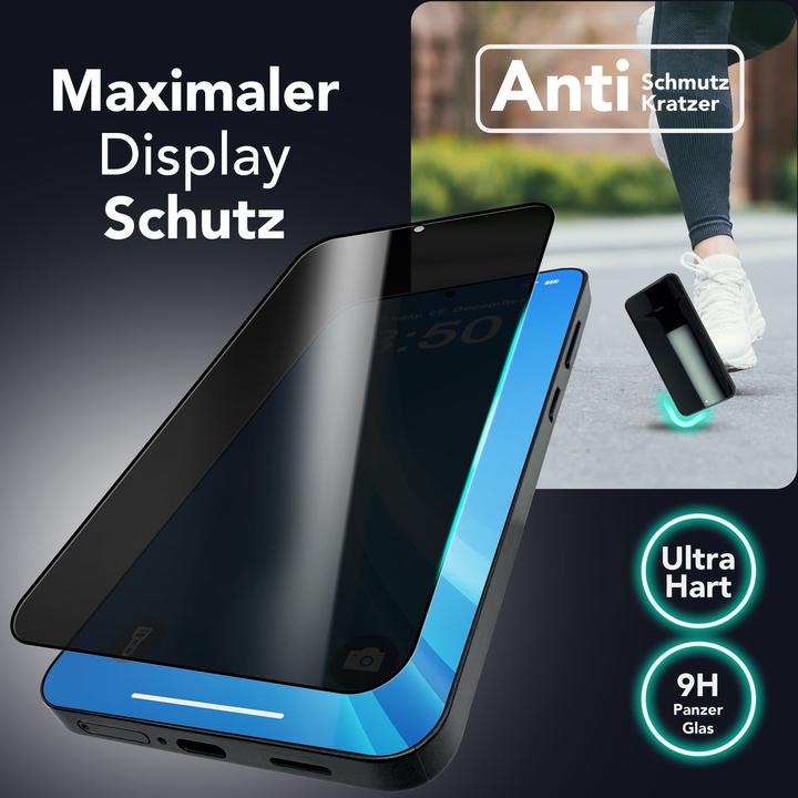 Immagine prodotto Nalia AntiSpyX - Privacy Schutzglas mit Schablone - Full Screen Anti-Spy Protector (1 Pezzo/i, Samsung Galaxy S25)