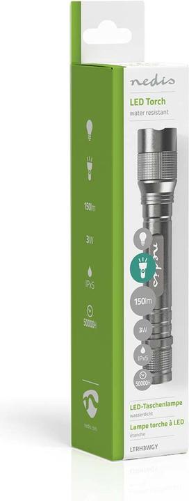Produktbild Nedis LED-Taschenlampe, Premium, 150lm - silber (2.90 cm, 150 lm)