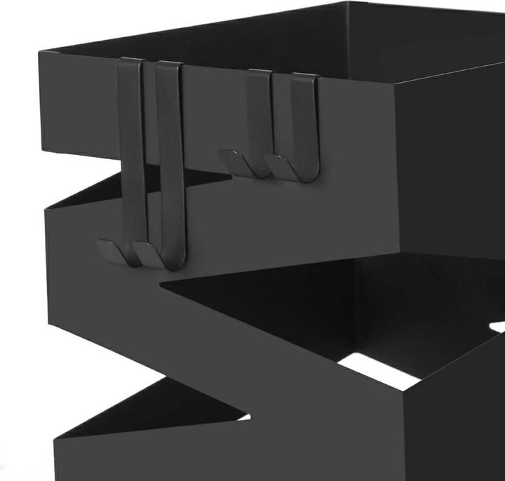 Produktbild Songmics Schirmständer quadratisch Schwarz Stahl, Polypropylen (PP) - Schwarz (15 x 49 x 15 cm)