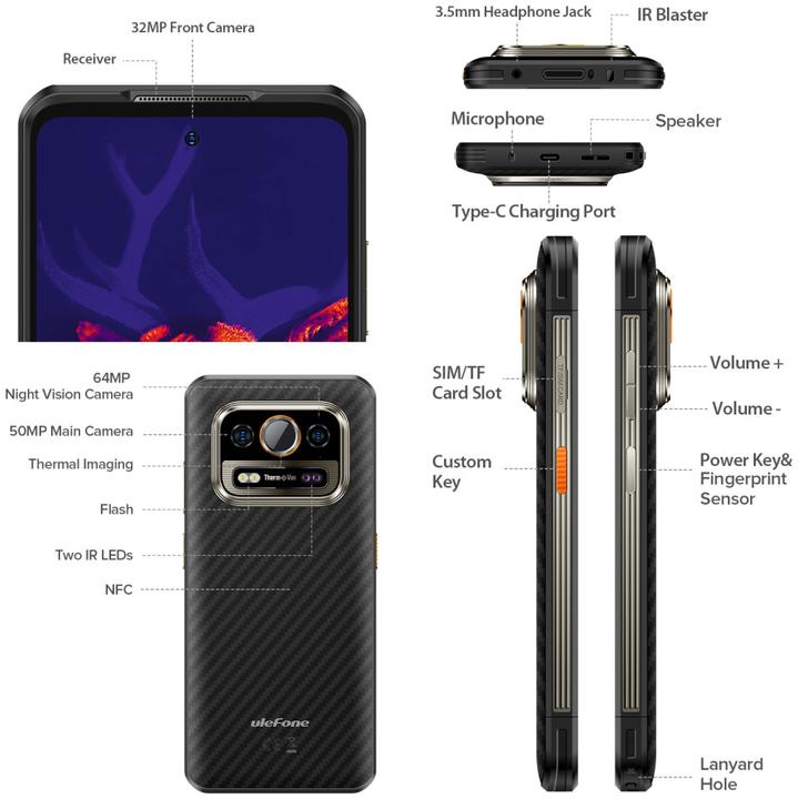 Produktbild Ulefone Smartphone Armor 25T 8GB/256GB (Frost Black) (256 GB, Frost Black, 6.77", Hybrid Dual SIM, 50 Mpx, 4G)