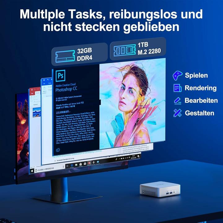 Immagine prodotto Geekom Mini-PC XT12 Pro con Intel Core i9 (Intel Core i9-12900H, 32 GB, 1000 GB, Grafica Intel Iris)