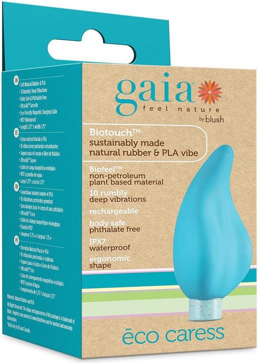 Actual product image Gaia Eco Caress Vibrator Aqua