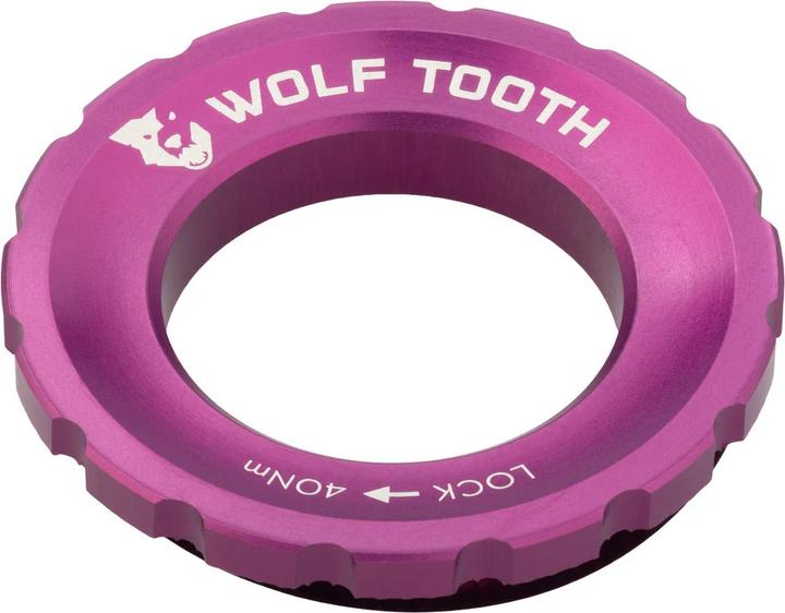 Actual product image Wolf Tooth Centerlock Lockring, External Spline, ultraviolet purple