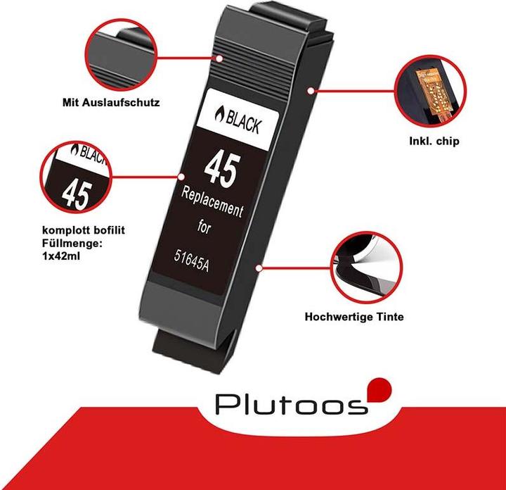 Actual product image Plutoos HP 45XL HP 78XL Cartridges XXL compatible, set of 2 BK+CL (FC, CL)