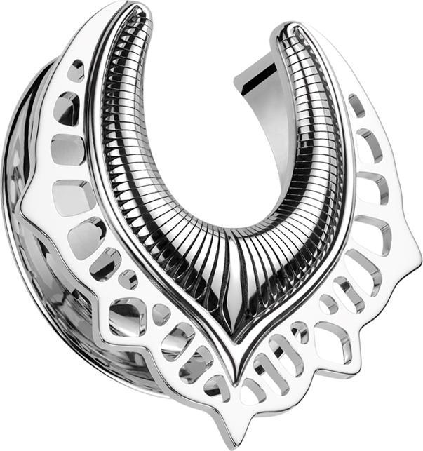 Star Piercing Sattel silber Blumen mit Panzer (Chirurgenstahl 316L, ohne Messing)