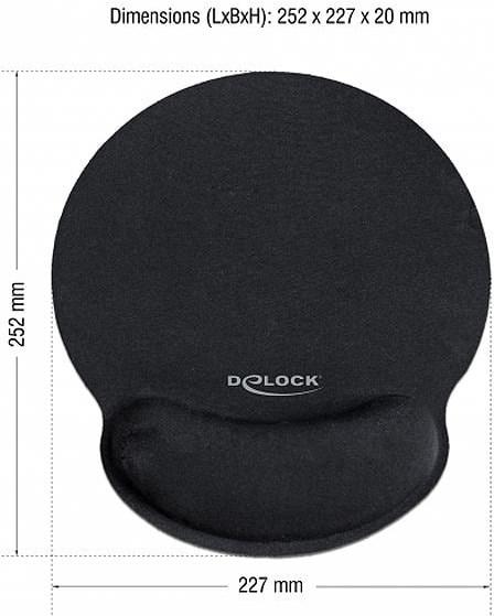Actual product image Delock Mouse pad with palm rest round black (S)