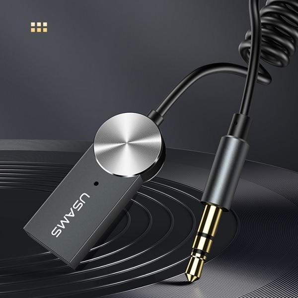 Image du produit Usams Adaptateur audio Bluetooth 5.0 USB-AUX szary/tarnish SJ464JSQ01 (US-SJ464) (Emetteur & Récepteur)