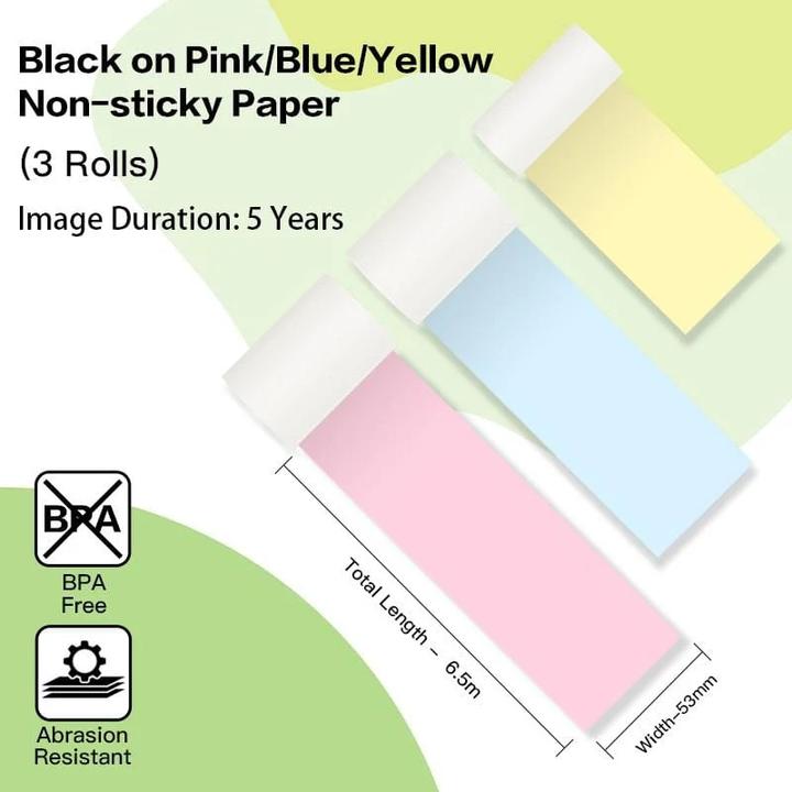 Immagine prodotto Phomemo 53 mm Stickerpapier für T02 & Q02 & M02 (3 Rollen/Box)