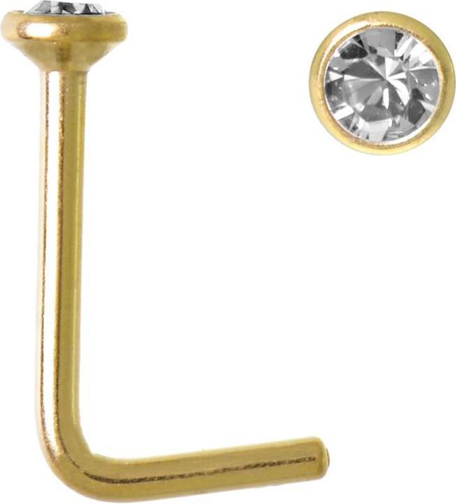 Bijouteria Nasenpiercing (Premium Kristall, Chirurgenstahl 316L, PVD Beschichtung (goldfarbig))