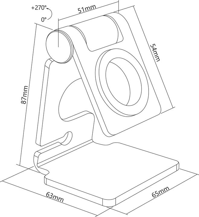 Actual product image InLine Aluminum holder for Apple Watch