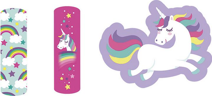 Image du produit Licorne, 20 pansements avec motif dans une boîte métallique (20 x)