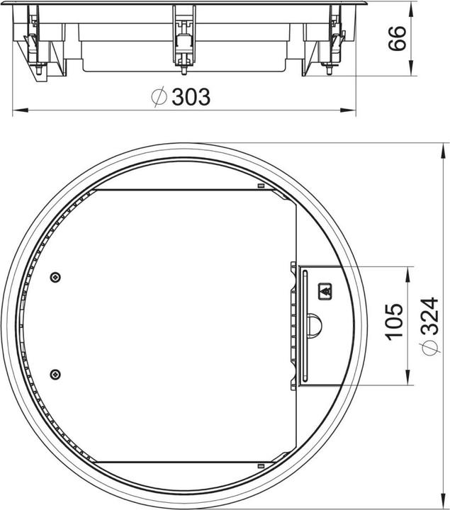 Actual product image OBO Bettermann OBO GESR910U9011 appliance insert graphite black round