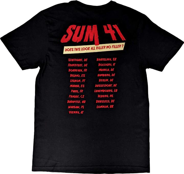Actual product image Universal Textiles Does This Look Like All Killer No Filler European Tour 2022 TShirt (S)