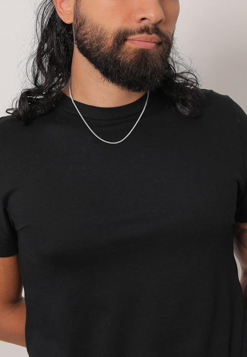 Actual product image Kuzzoi Mens Curb Chain Necklace Basic Fine 925 Silver (925 sterling silver, 50 - 55 cm)