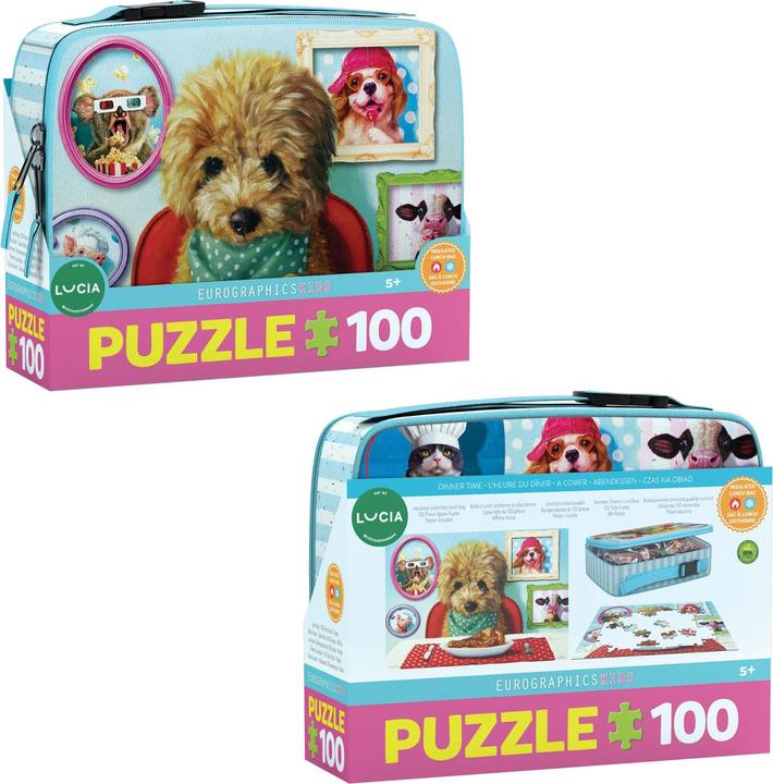 Actual product image Eurographics Dinner Time by Heffernan Puzzle in a Lunch Bag (100 pieces)