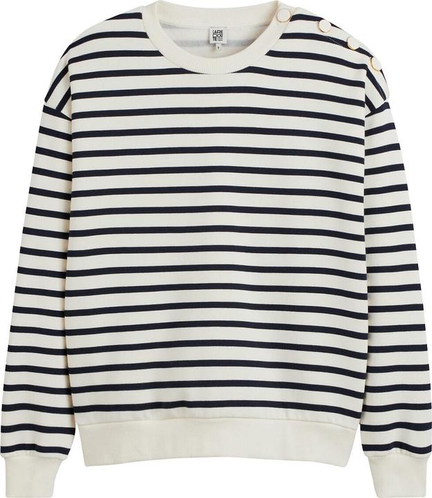 Actual product image La Redoute Collections Gestreiftes Sweatshirt mit geknöpfter Schulter (M)
