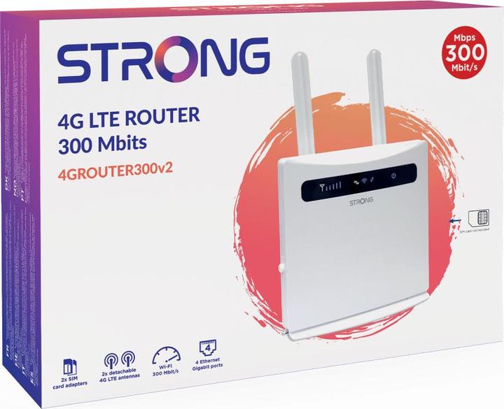 Actual product image Strong 4GROUTER300v2 WLAN Router Single Band (2.4GHz) Fast Ethernet 3G 4G White