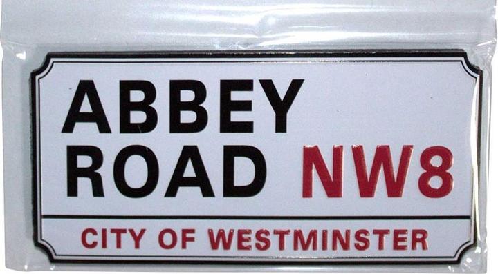 Actual product image Rock Off Abbey Road NW London Sign Embossed Fridge Magnet (1 x)
