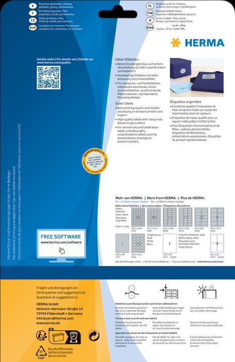 Immagine prodotto HERMA Etichette colorate resistenti alle intemperie A4