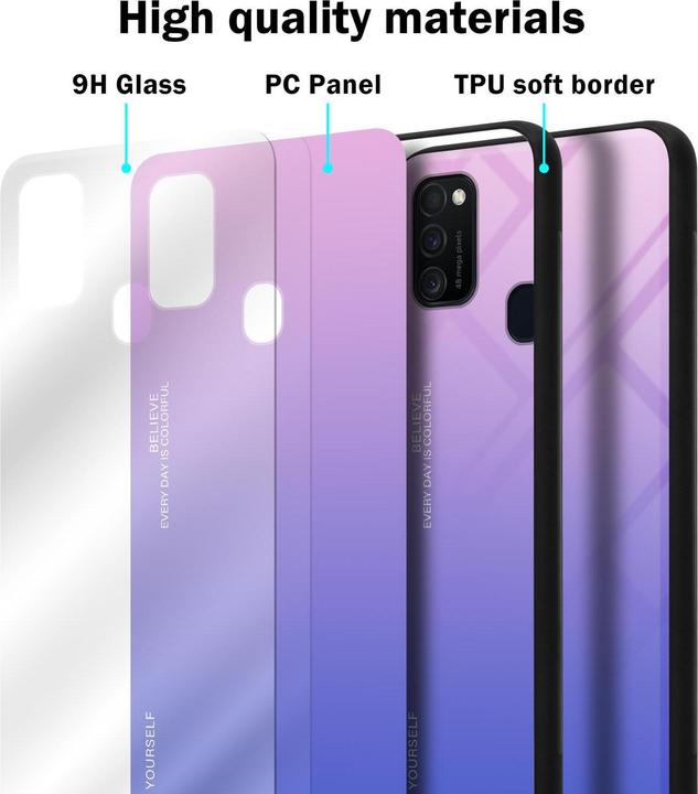 Image du produit Cadorabo Couverture en verre TPU 2 couleurs (Samsung Galaxy M30s, Samsung Galaxy M21)