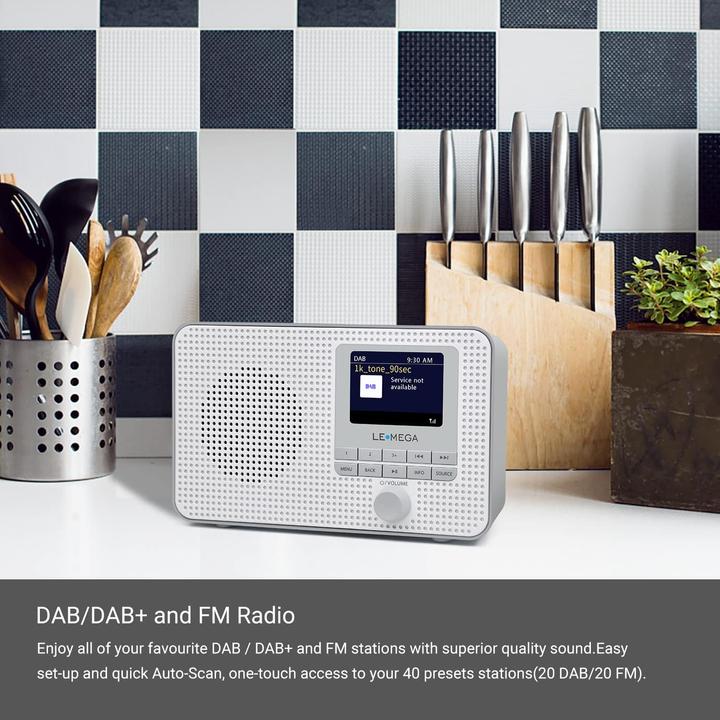 Image du produit Lemega DR3 Tragbares DAB Plus/FM Digitalradio (DAB+ DAB, FM, Bluetooth)