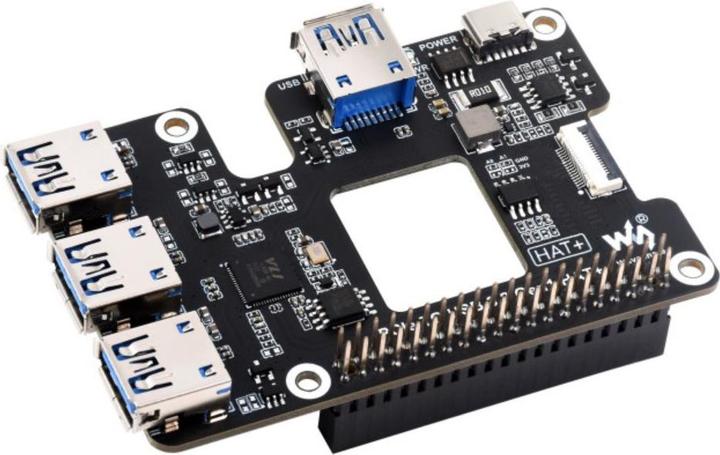 Image du produit WaveShare PCIe vers USB 3.2 HAT+ pour Raspberry Pi 5