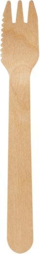 Actual product image Antalis Wooden cutlery Cake fork Exclussiv with cut 14cm waxed 100pcs/pack - (100 pcs.)