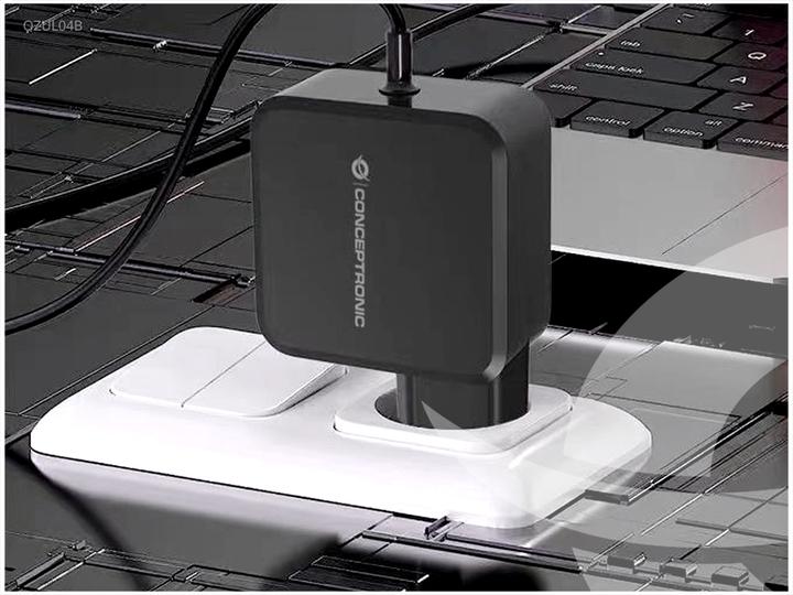 Actual product image Conceptronic Charger 1Port 67W, GaN USB-C Desk PD bw (67 W)